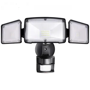 The new listing 30W 3900lm 39w three head led flood light pc and aluminum ip65 led motion sensor security light use for outdoor