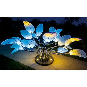 Gradient Leaf <strong>Cluster</strong> LED Sculpture <strong>Light</strong> (Stainless Steel + PC) IP65 Waterproof Landscape Garden Decor Lighting Remote Button - Product Image 5