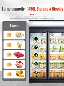 Réfrigérateurs commerciaux modernes 8 portes vitrées verticales pour restaurants et supermarchés SC-1260-2 - Product Image 3