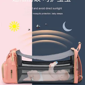 Nouveau <span class=keywords><strong>Sac</strong></span> à <span class=keywords><strong>Langer</strong></span> Multifonctionnel Maman & Bébé Tendance, Pliable et Imperméable, avec Porte-Biberon - Product Image 4