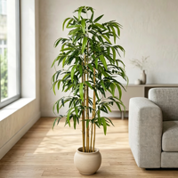 Vente en gros d'usine, plante artificielle en bambou de 150 cm, bonsaï vert artificiel, plante artificielle pour la décoration de la maison et du jardin