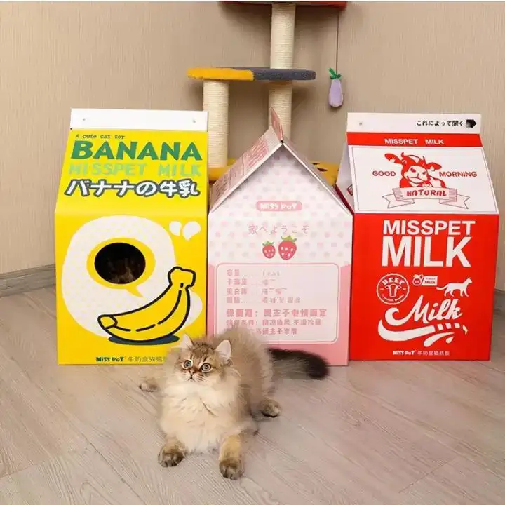 फर्नीचर रक्षक 5 परत नालीदार कागज कार्डबोर्ड बिल्ली खरोंच कोंडो दूध बॉक्स आकार स्क्रैचर पोस्टहाउस