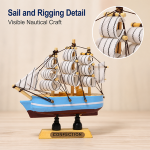 Modellino di <span class=keywords><strong>Barca</strong></span> <span class=keywords><strong>a</strong></span> <span class=keywords><strong>Vela</strong></span> in Legno Fatto <span class=keywords><strong>a</strong></span> Mano, Decorazione Mediterranea per Casa e Scrivania, Regalo Nautico di Compleanno - Product Image 4