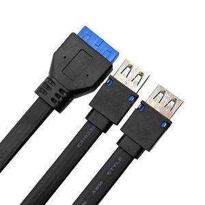 USB 3.0 bảng điều khiển phía trước cáp Bo mạch chủ 19/20pin tiêu đề Splitter để 2 USB Nữ adapter nối mở rộng cáp dây dây - Product Image 3
