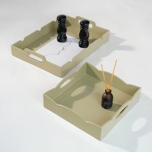 Plateau de service en laque artisanal raffiné, élégant plateau décoratif brillant, pièce artisanale de qualité supérieure pour la décoration intérieure moderne - Product Image 4