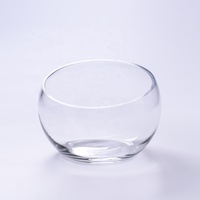 Artisanat et fête bol à coupe oblique bol à poisson en verre Vase 6 ''7" 8''largeur pot à fruits plat à bonbons clair rond Terrarium fleur pièce maîtresse