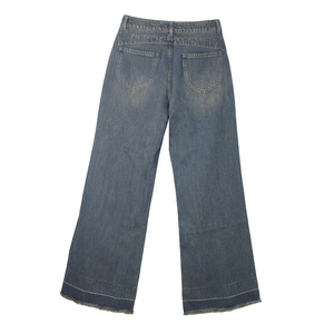 Jean bootcut homme color-block avec empiècements, double couture, ourlet effiloché, style streetwear toutes saisons - Product Image 2
