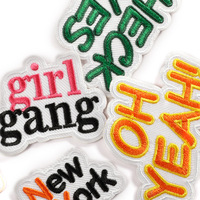 Badge brodé sur ordinateur, motif lettre anglaise originale, autocollant brodé, patch accessoire DIY, autocollant en tissu