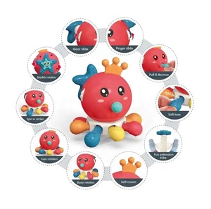 Jouet rotatif Octopus <span class=keywords><strong>Poppit</strong></span> pour bébés 1-3 ans Montessori interactif sensoriel anneaux de dentition en plastique presse activité Fidget jouets - Product Image 1