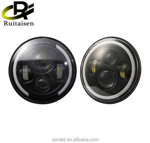 Faro delantero LED redondo para motocicleta <span class=keywords><strong>Lada</strong></span> Niva <span class=keywords><strong>Urban</strong></span>, 7 pulgadas, ojos angulares, 12V, 24V, señal de giro, <span class=keywords><strong>4x4</strong></span> - Product Image 1