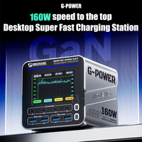 Chargeur de bureau multi-ports en métal MECHANIC G-POWER GaN 160W avec charge sans fil 15W QC4.0 pour iPhone iPad