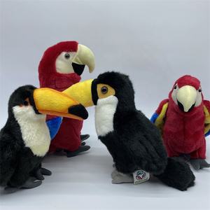 Alta calidad logotipo personalizado diseño <span class=keywords><strong>bosque</strong></span> pájaro guacamayo loro relleno Animal barato realista juguetes de peluche PP algodón promocional - Product Image 4