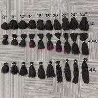 Extensions de Cheveux Humains Brésiliens Torsadés 12A Ombrés Couleur 33/1/33 Type Afro Kinky en Vrac pour Tresses, Très Vendues