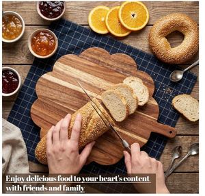 Planches en bois d'acacia festonnées personnalisées, planche à découper en bois <span class=keywords><strong>pour</strong></span> le pain, la viande, les fruits, le fromage, fournitures <span class=keywords><strong>pour</strong></span> boucher - Product Image 6