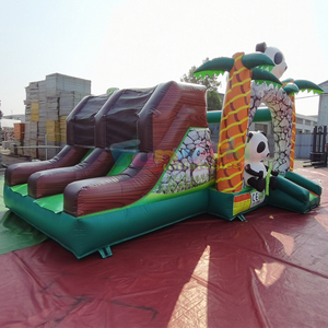 Castillo inflable comercial para niños, tipo chateau, con tobogán y diseño de panda. - Product Image 3