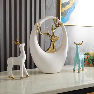 Kreative nordische moderne Rentier Tischplatte Ornamente Geschenk Keramik minimalist ische Weihnachts hirsch Home Decora ting Produkte