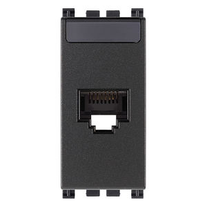 Connecteur RJ45 Vimar à monter sur panneau, 1 port, Cat6, 8 cœurs, gris, modèle 19339.13 - Product Image 1