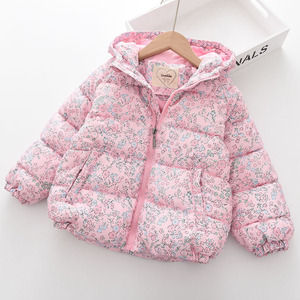 Nuova Giacca Invernale 2025 per Ragazze, Tinta in Capo con Stampa Floreale Completa, Foderata in <span class=keywords><strong>Pile</strong></span>, Ispessita con Cappuccio, Calda Giacca in Cotone 0828-02 - Product Image 4