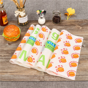 Hamburger Wrapping <b>Paper</b> 28.5x29.5 Cm Oil Proof Food Grade Single Side Coating For Sandwich And Chicken <b>Roll</b> Packaging - Product Image 2