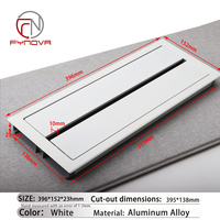 Boîte de gestion des câbles de bureau à double ouverture en alliage d'aluminium avec passe-câbles intégré pour bureau de personnel