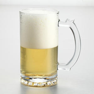 Bierkrug aus Glas mit individuellem Logo, 450 ml, robustes Barzubehör mit großem Henkel - Product Image 3