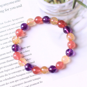 Haute Qualité Naturel Perles Clarmer Chaude Vente En Gros Personnalisé 8mm Aimant Charme Perles Stretch Naturel Pierre de Lave Perle Bracelet - Product Image 4