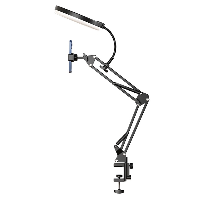 Overhead Tripod for Phone With Ring Light Desktop Cellphone Bracket for Video Shooting Table Mobile Mount Filming Recording