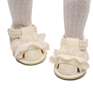 Sandales à bout fermé en dentelle pour bébés filles, chaussures pour bébés de 1 an, vente en gros - Product Image 1