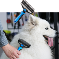 Brosses de toilettage 2-en-1 multicolores pour animaux de compagnie, peignes démêlants à double tête en acier inoxydable pour chiens et chats