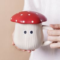 Mug à café en céramique créatif et mignon de 400 ml, forme irrégulière, tasse à thé en forme de champignon, mugs faits à la main pour les fêtes