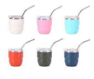 New Shot Glasses 4oz Egg Shape Sublimation Wine Tumbler Double Wall Stainless Steel Insulated Mini <b>Cup</b> <b>Plastic</b> Lid Straw - Product Image 4
