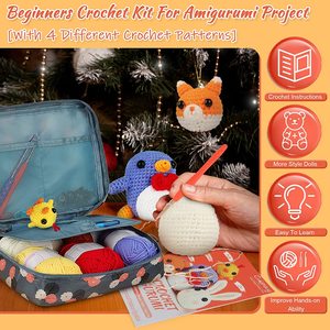 Kit de Ganchillo para Principiantes, Niños y Adultos, Kit de Agujas de Ganchillo con Bolsa de Almacenamiento, Juego de Agujas de Tejer, Herramientas de Costura para Manualidades - Product Image 4