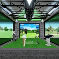 Simulador de Golf al por Mayor para Uso Doméstico, Analizador de Swing 3D con Monitor de Lanzamiento, Sistema de Entrenamiento en Interiores y Campo Virtual