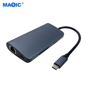 Nuevo diseño tipo <span class=keywords><strong>C</strong></span> USB3.0 3x estación de acoplamiento multipuerto 4K para HDMI 1000Mps <span class=keywords><strong>Ethernet</strong></span> 100W PD <span class=keywords><strong>Hub</strong></span> con 8 1 <span class=keywords><strong>Usb</strong></span> <span class=keywords><strong>C</strong></span> caja de embalaje - Product Image 2