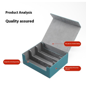 Minimalist Customizable Card <b>Box</b> with Embossing 3-Row Large Capacity Rigid <b>Box</b> for Game Playing Business Cards Magnetic Closure - Product Image 1