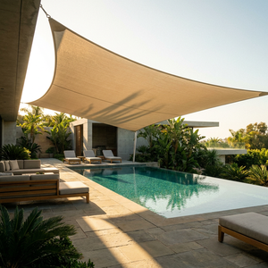 <span class=keywords><strong>Lona</strong></span> Rectangular Beige para Exteriores, Transpirable, con Protección UV, de HDPE, para Pérgolas, Cocheras, Pantalla de Privacidad, con una Tasa de Sombra del 30%-95% - Product Image 6