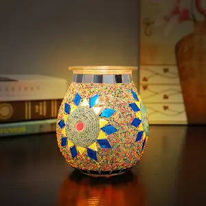 Mosaic Scente Wax Melt Warmer Sunflower Pattern Wax Melter Electric Oil Lamp Incense Wax Tart Burner Fragrance Night Light