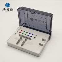 Boîte de rangement jaune pour instruments avec revêtement antibactérien pour localisateur d'implant, boîte de désinfection pour équipement de plantation immédiate, OEM