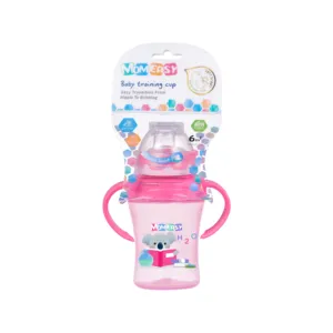 7oz/210ml PP Plastic Baby Training Cup Kids Child Drinking Sippy Baby Cup With Double Handle And Spout