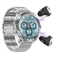 Jam Tangan Pintar T95 2 in 1 dengan Earbud TWS, Pemantau Kesehatan, Pelacak Kebugaran, Tahan Air