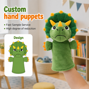 Peluche <span class=keywords><strong>de</strong></span> <span class=keywords><strong>Dinosaurio</strong></span> Triceratops Personalizado, Interactivo, Suave y Adorable, Marioneta <span class=keywords><strong>de</strong></span> Mano para Niños, Regalo para Fiestas Infantiles - Product Image 1