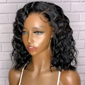 Raw Virgin Human Hair 4x4 13x4 Lace Front Wigs Wholesale 100% Brazilian Human Hair Peruvian Short Bob Swiss Lace Front Wigs