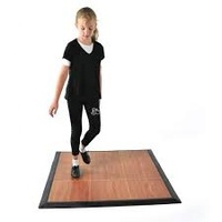 Plancher de danse portable moderne personnalisable pour événements intérieurs, tapis remplaçable, PVC de qualité commerciale, blanc et noir, 1,3 pi x 1,3 pi