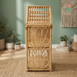 Best-selling natural rattan dollhouse, handcrafted rattan children's <b>toy</b>, wooden house-shaped nursery decor, pretend play gift. - Product Image 3