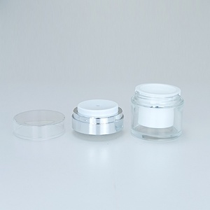 Luxury Skin Care Face Cream Packaging Press Airless Cream Pump Double Wall Glass Container Vacuum Cream Jar - Product Image 6