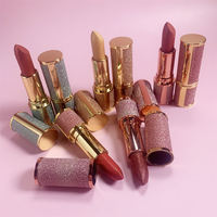 Personnalisez créez votre propre marque de rouge à lèvres Black Diamond Shinning Tint Sparkle Solid Lipstick