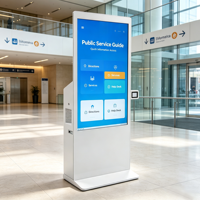 Kiosco de Publicidad Comercial Inteligente AIYOS con Escáner de Código QR, Pantalla Táctil, Audio de 100W y Humano Digital con IA Opcional