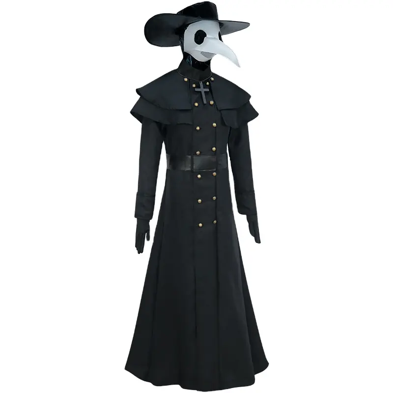 Carnival Halloween Couples Plague Doctor Costume Middle Ages War Nurse Bird Beak Playsuit Cosplay Fancy Party Dress