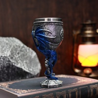 Calice sculpté en résine 3D en forme de dragon, tasse à boire en acier inoxydable pour anniversaire, Noël, mariage, fête, cadeau