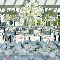 Élégante Boule de Fleurs Artificielles Blanches de Cerisier et de Rose pour Décoration de Mariage, Centre de Table pour Mariage